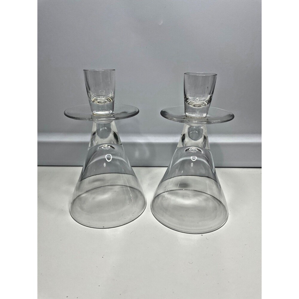 Rare set of 2 Lenox Crystal “Futura Candlesticks” marked